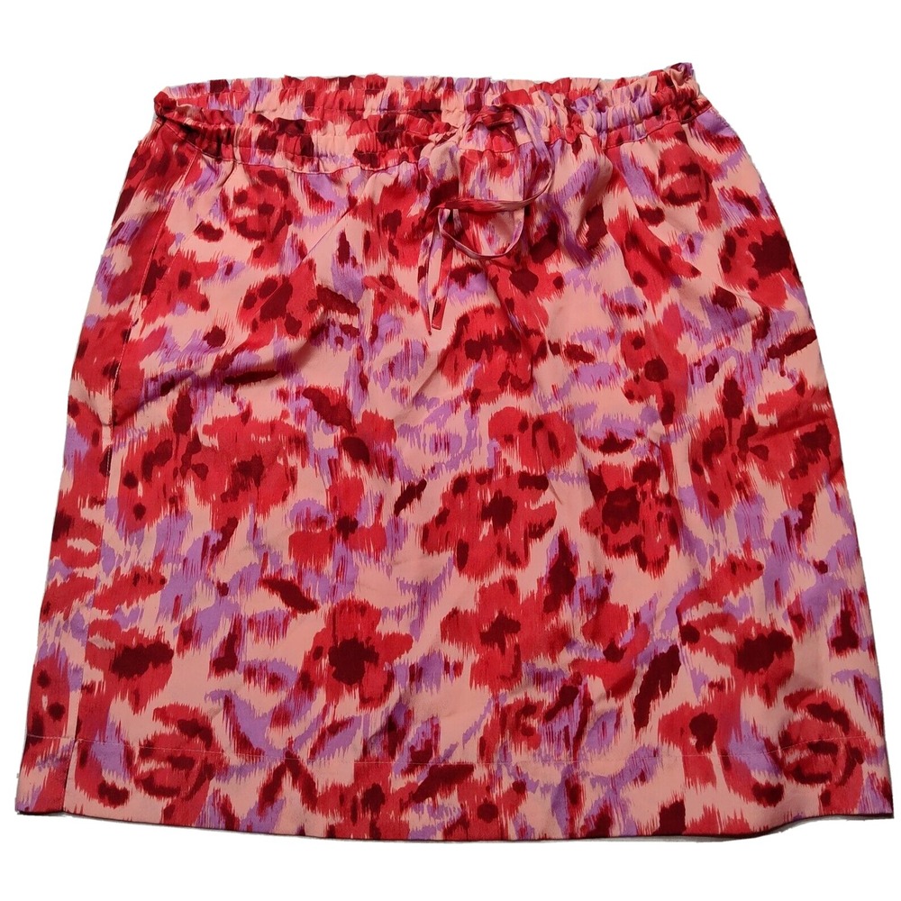 JOE FRESH Women Size XL Orange Purple Floral 20" Pull-On Skirtβ
